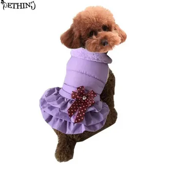 

New Arrival Autumn Winter Pet Dog Cotton Warm Hoodie Coat Jacket Puppy Cat Dress Princess Cute Dog Apparel Dog Clothing