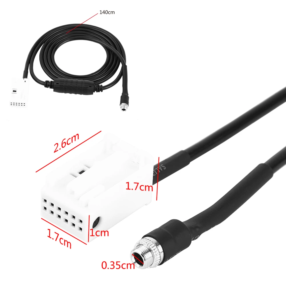 SOONHUA Audio Cable 12 Pin AUX Auxiliary Audio Input Kit Iphone Ipod Adapter Cables For BMW E60 E61 E63 E64