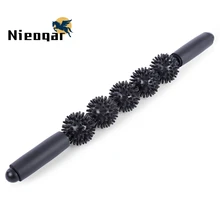 Шариковый массажер, облегчающий боль в мышцах, массажная палочка для тела, Йога, Колючая палочка, триггер, роликовый массаж, 5 шариков, антицеллюлитный массажер