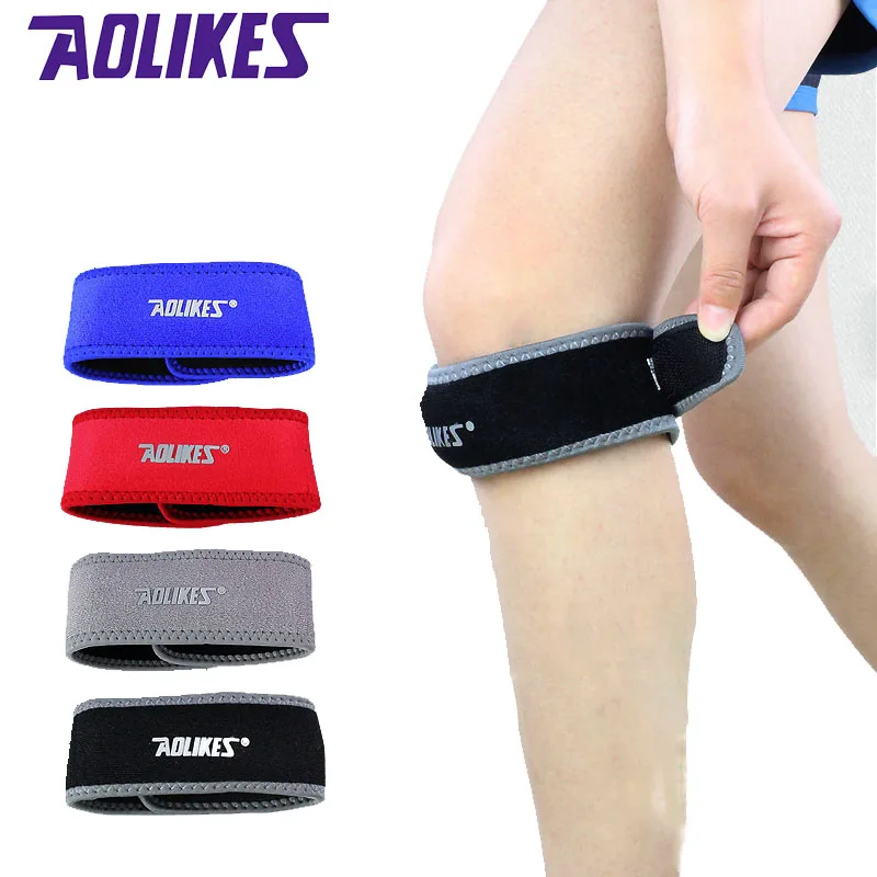 

AOLIKES 1PCS Adjustable Jumpers's Knee Support Patellar Tendon Support Strap Band Knee Support Brace Pads Fit Running A-7939