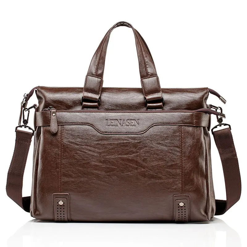 

man's Leather Briefcase PU Material 15inch man's Shoulder Bag For man Crossbody Bags 2019 Fashion Bussiness Briefcase handbag