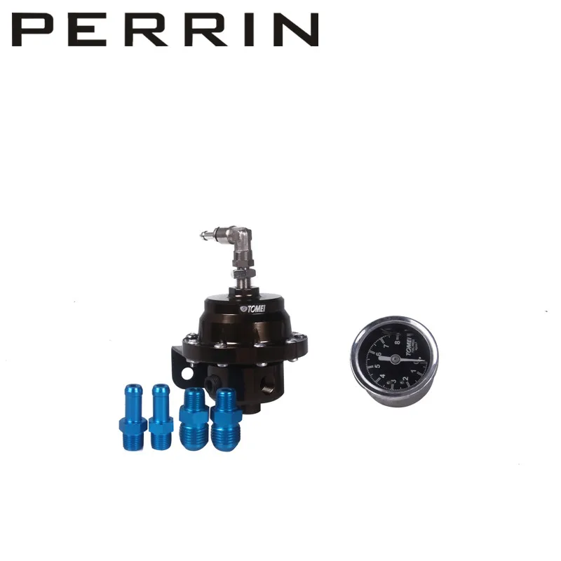 Regulador de presi/ón de combustible ajustable Kit FRP Regulador de presi/ón de combustible con man/ómetro Negro 6AN Manguera//Adaptador de ajuste del extremo de la manguera de aceite