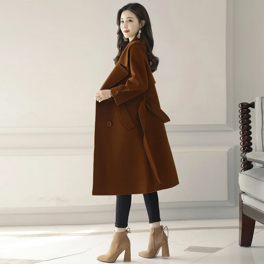Fit Red Longue beige Rouge Épaissir De green Big caramel Automne Manteau Slim Colour Mode Veste Au Chaud Hiver Élégant Garder Manteaux Grand Femelle 2018 Tempérament Laine nz1wgxF