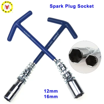 

C-MART Tools CR-V T-Handle Universal Joint Spark Plug Socket Wrench Spanner 16mm 21mm Remover Installer Auto Car Repair Tool