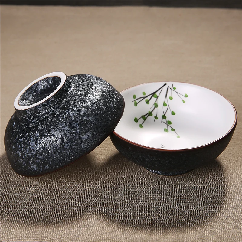 Zen Japanese Style White Porcelain Teacup Kung Fu Tea Set Healthy Black Tea Bowl Puer Tea