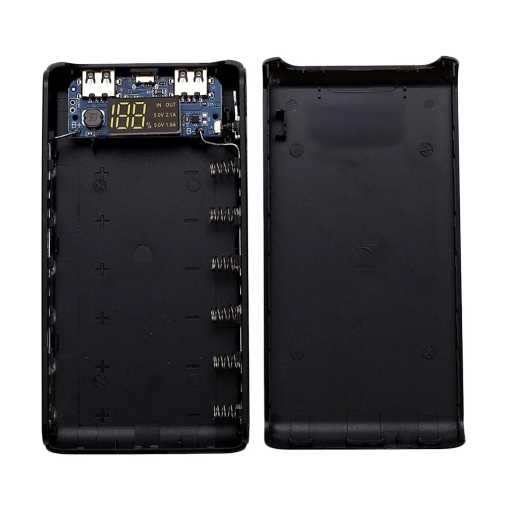 

5V Dual USB 6*18650 Power Bank Battery Box Mobile Phone Charger DIY Shell Case For iphone6 Plus S6 xiaomi