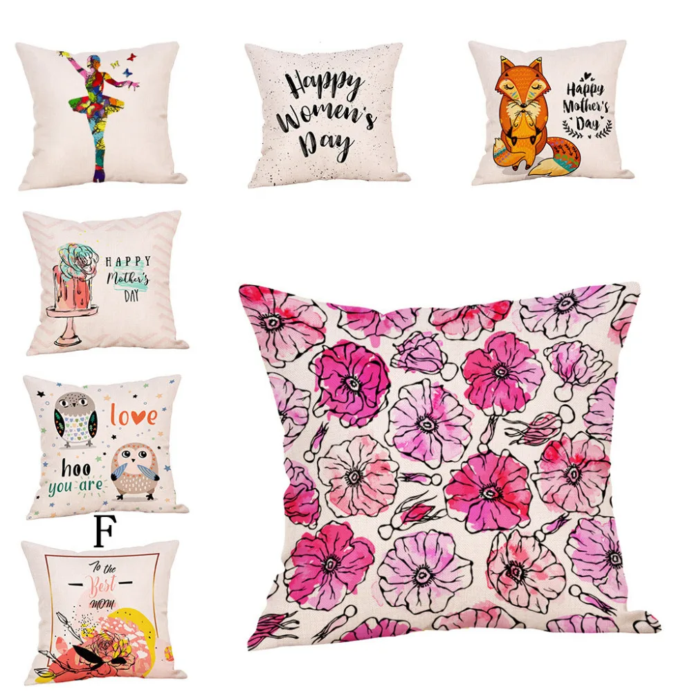 Ouneed New fashion Mother's Day Printing Cotton Linen Pillow Case Cushion Cover Sofa Home Decor | Дом и сад