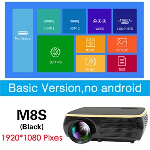 Poner Saund M8S Full HD Native 1080P Projector 5000 Lumens Cinema Proyector Beamer Android WiFi HDMI Projector Auto Correction