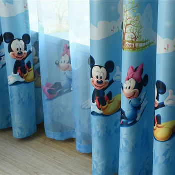 

Blue Cartoon Children Curtains For Living Room Kids Blackout Customized Finished Sheer Curtains For Baby Girls Bedroom AG267&2