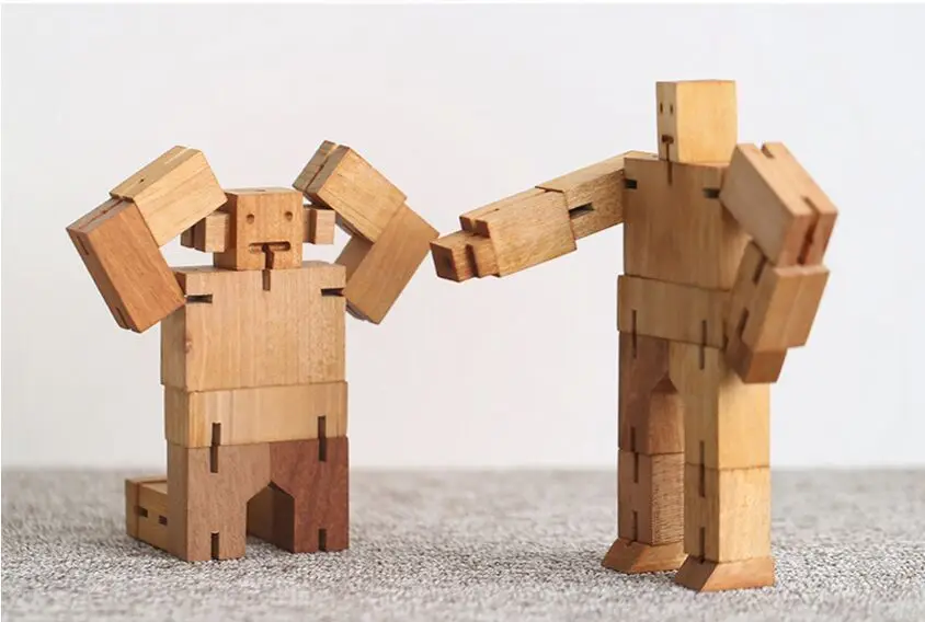 Большой 25*17 см Деревянный Cubebot куб робот головоломка складной сборка Обучающие