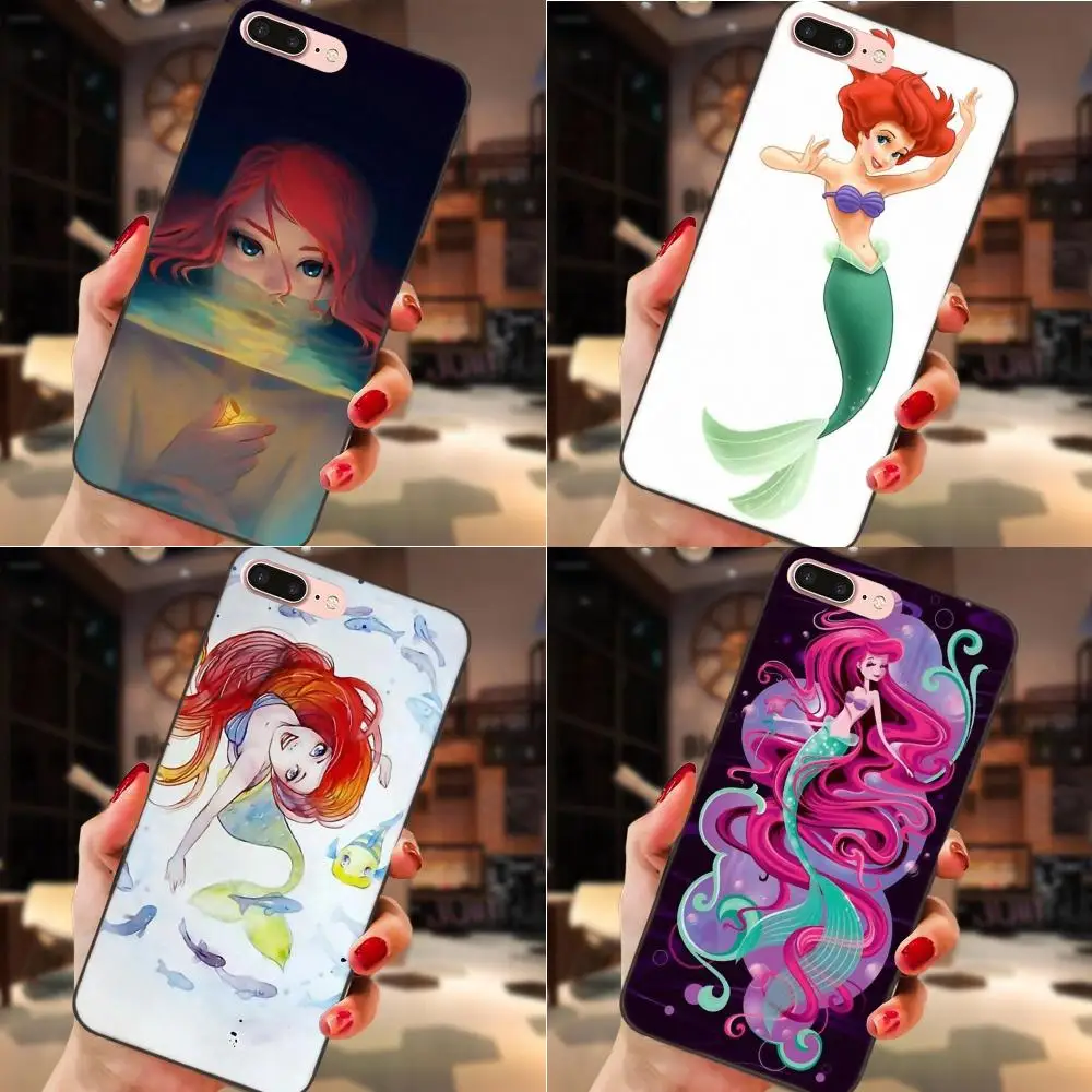 

For Huawei Honor 5A 6A 6C 7A 7C 7X 8A 8C 8X 9 10 P8 P9 P10 P20 P30 Mini Lite Plus High Quality Phone Cover Lovely Ariel Mermaid