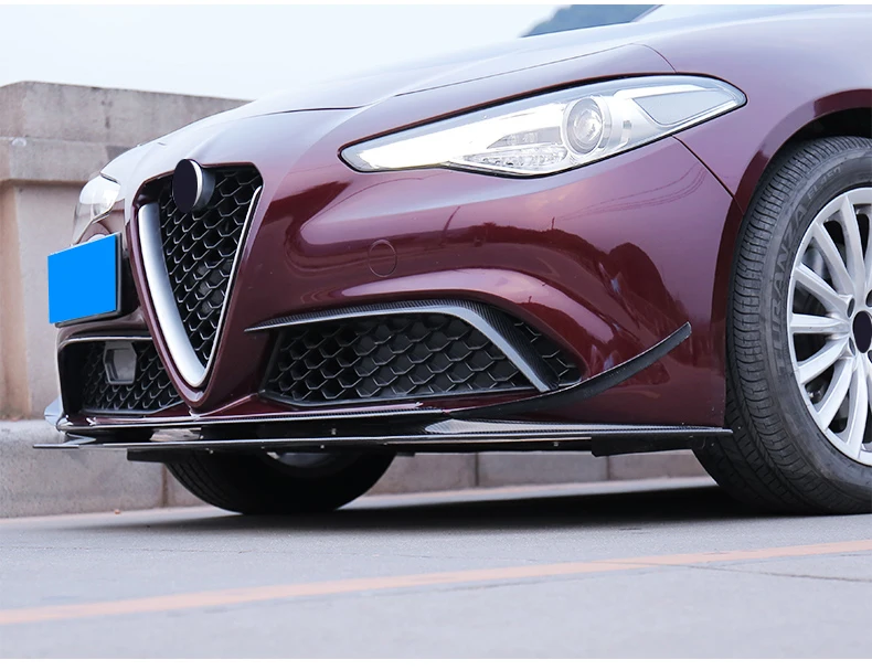QHCP углеродное волокно кузова автомобиля передний решетчатый каркас отделка бампера угловая защита наклейка декоративный аксессуар для Alfa Romeo Giulia