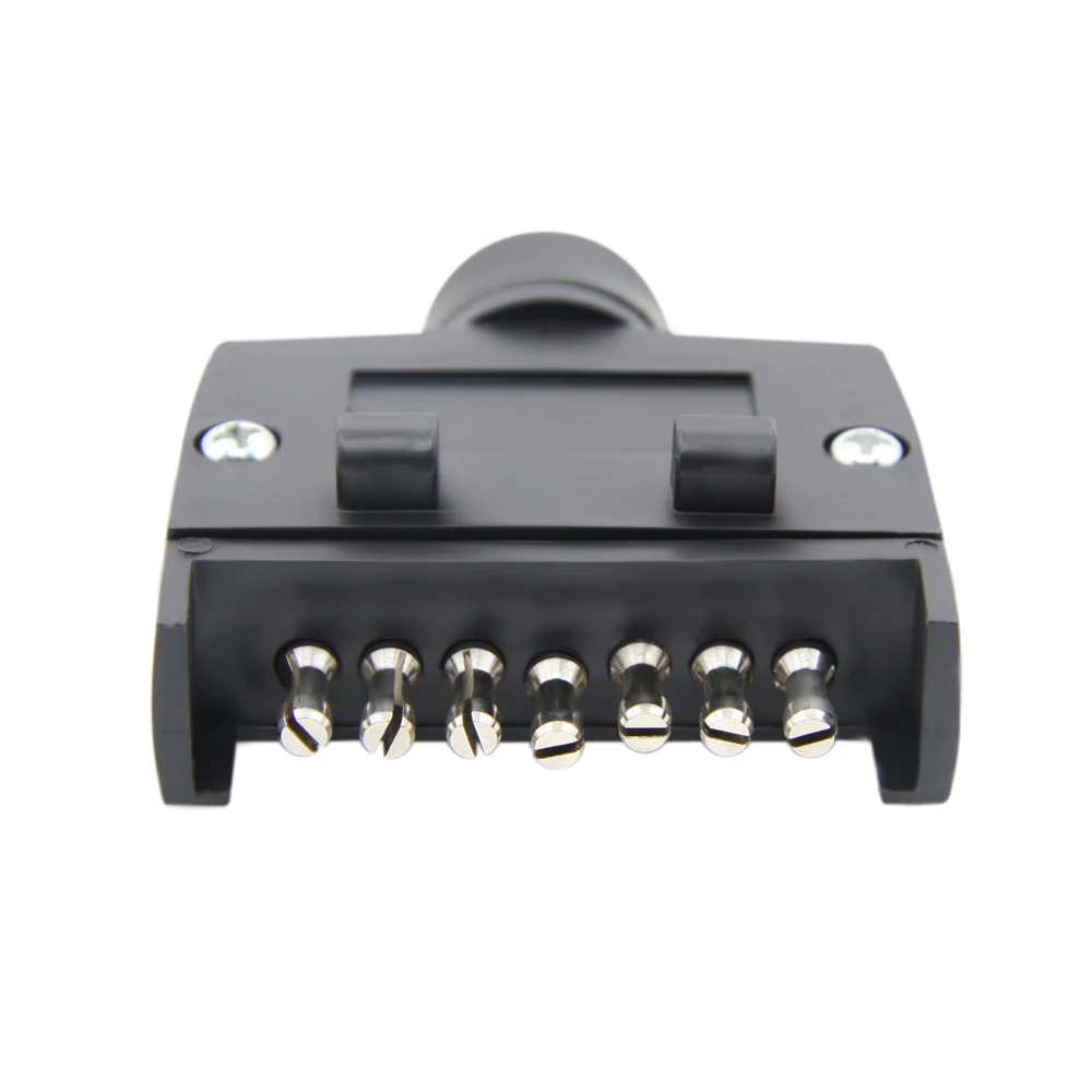7 Pin Flat Male Trailer Plug Connector Socket for Auto Caravan RV Boat Truck