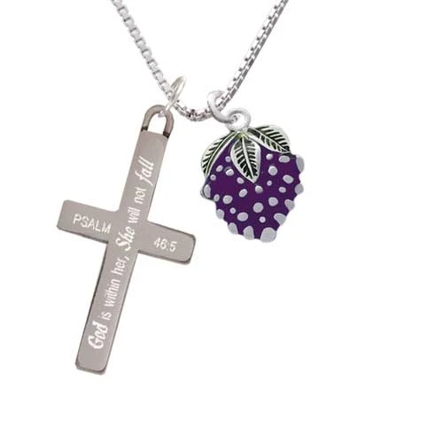 Grapes - She will not Fall - Cross Necklace (1)
