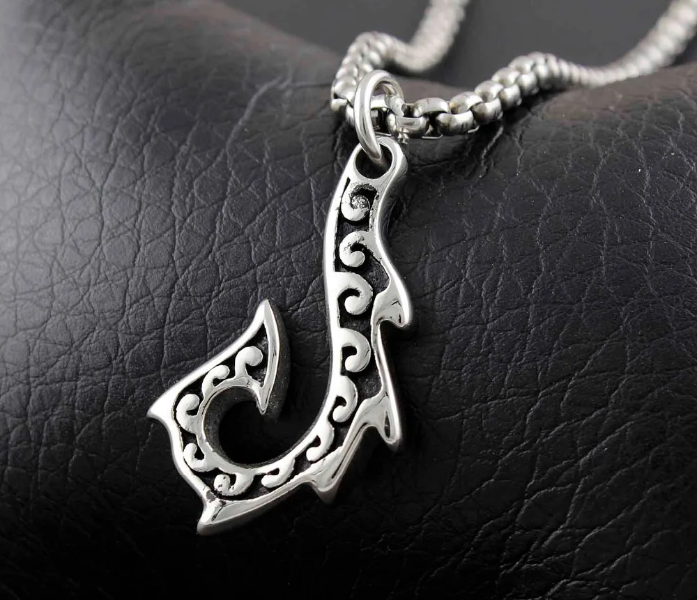 Цепочка и подвеска для рыбы маори из нержавеющей стали 316L|maori fish hook|fish hook pendant