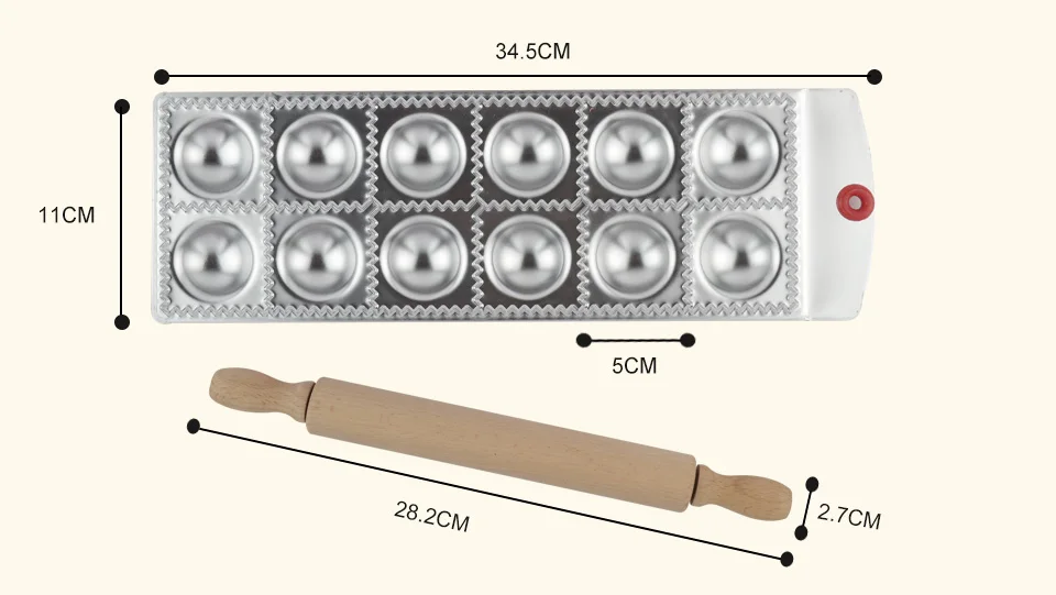 12 отверстий круглый пельмень формовочная пластина с скалкой паста резак инструмент Алюминиевый пельменей чайник MF-12RO