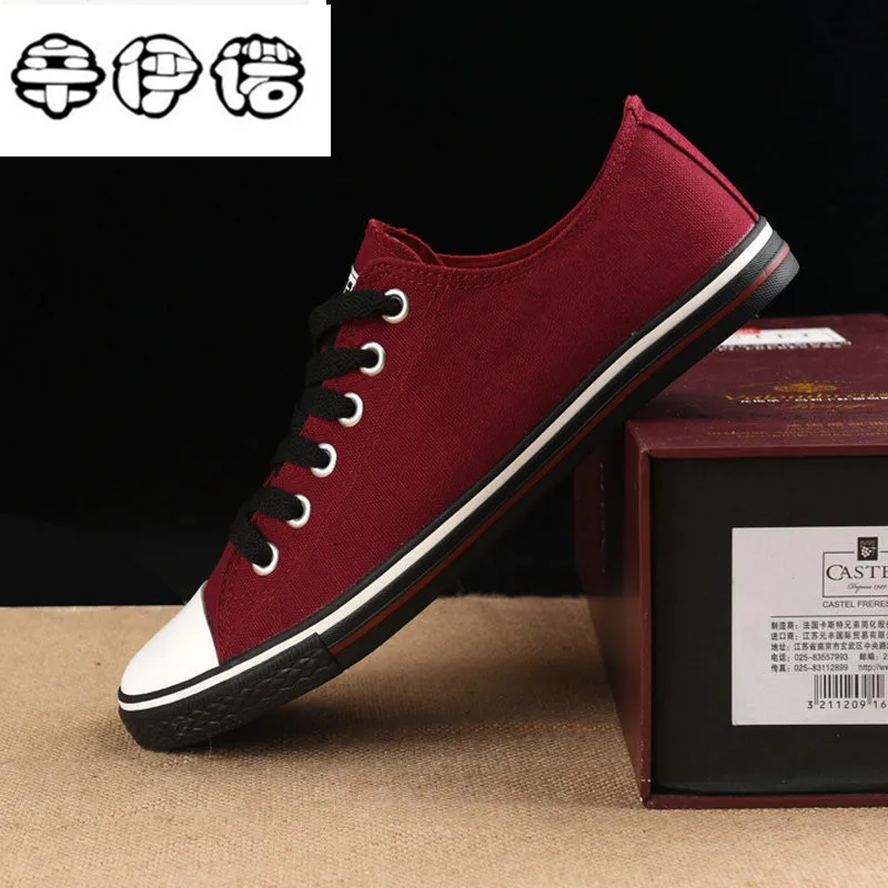 

High Quality Men Canvas Shoes 2018 Fashion Low top Men's Casual Shoes Breathable Canvas Man Lace up Brand Shoes Black White Red