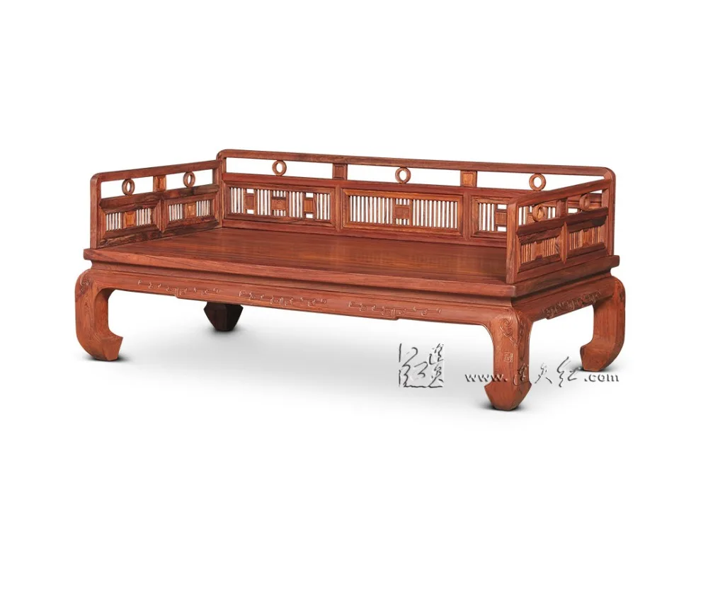 Living Room Furniture Neoclassical Arhat Bed New Chinese Zen Double Chair Beauty Couch Chaise Lounge Solid Wood Rosewood Sofa