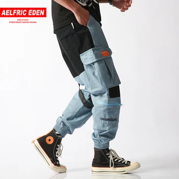 

Aelfric Eden Cargo Pants Men 2019 Harajuku Streetwear Color Block Pockets Harem Joggers Casual Trousers Skateboard Sportswear