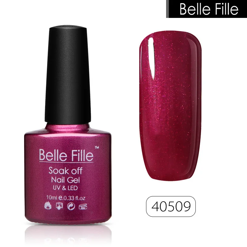 Belle Fille новейшие винно красные цвета УФ гель лак для ногтей светодиодный темно