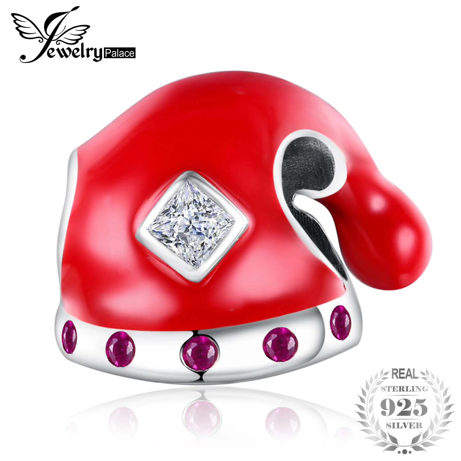 JewelryPalace красной эмалью Санта Клаус hat очарование 925 пробы серебряные браслеты с
