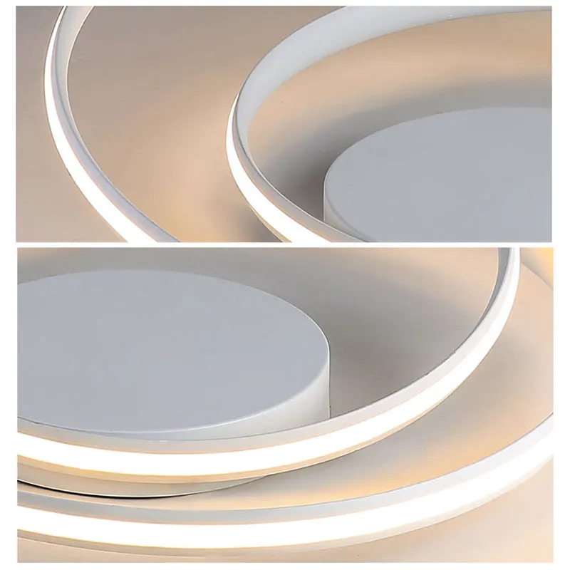 Круглый каркас, современный светодиодный потолочный светильник для спальни, столовой, кухни, гостиной, белый и черный светодиодный потолочный светильник 220V110V