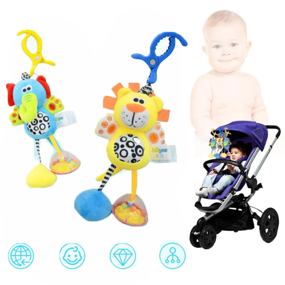 

Baby Rattles children rattle soft plush animal hanging toy doll stroller crib hanging wind chime lion, elephant 0-3 years music