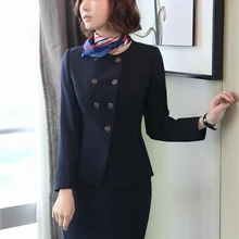 Формальные блейзеры женские деловые костюмы с юбкой и курткой наборы элегантные женские офисные костюмы Спецодежда OL стили