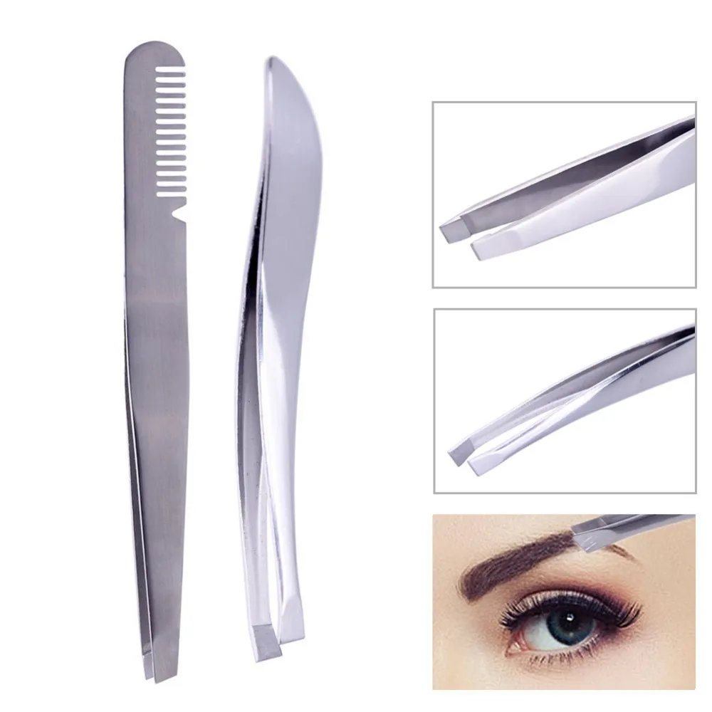 Buy 1PC Professional Silver Makeup Eyebrow Tweezer