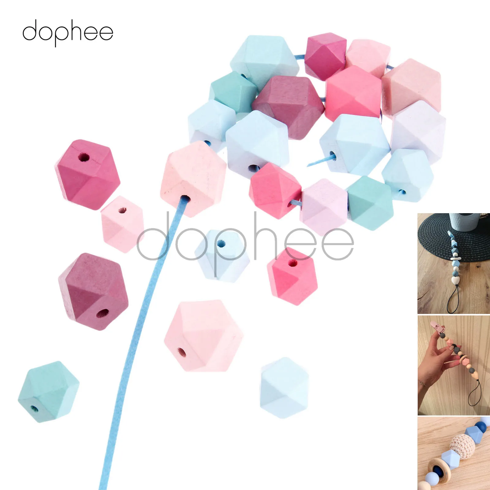 Dophee 50 шт 15 мм смешанные цвета Корона деревянные бусины незаконченная