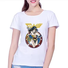 Wonder Woman T-shirt Women Asian Size Casual Tops Tshirt Fantasy Action Movie Print Summer Tops T Shirt