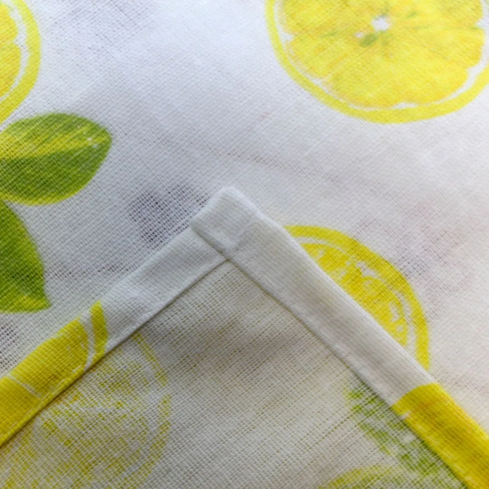 Lemon Pattern Disposable Tablecloth Hot Sale Linen And Cotton Rectangular Table Cloth Home Hotel Textile Table Cover Manteles