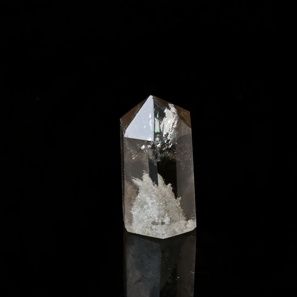 

1PcsNatural Dendritic Quartz Six Prism Quartz Wand For Healing Single Tip Column Points Crystal For Home Decor Gift A26