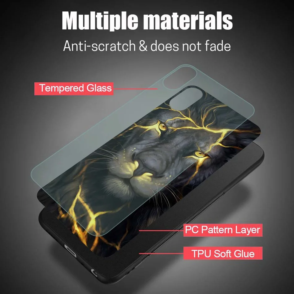 Animal Case for iPhone X 8 Plus Luxury iphonex Coque Glass Phone Cases for iPhone 8 Plus X 7 6s 6 Plus Case Silicone Cute Cover (25)