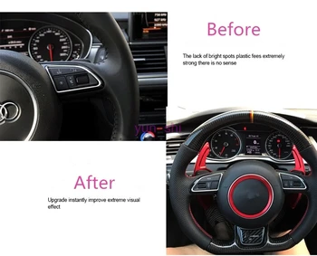 

Angelguoguo3 colors 2 pcs metal car steering wheel paddle shift decoration for Audi A3 A4L A5 A6L A8 Q3 Q5 Q7 S5 TT
