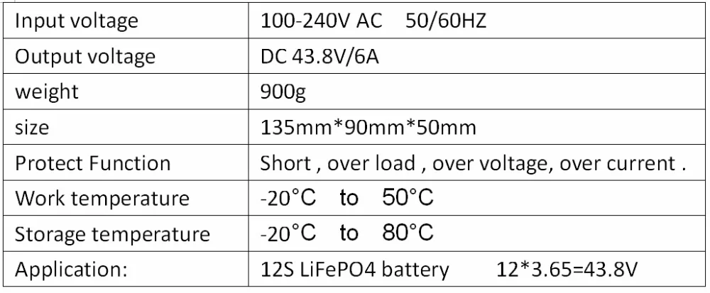 43.8 В 6A зарядное устройство для 12 s LiFePO4 аккумулятор поддержка смарт-зарядное устройство CC/CV