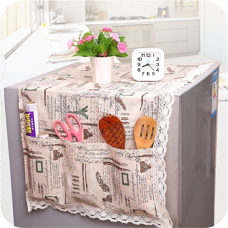 

New Super Practical Fridge Lattice Refrigerator Dust Proof Cover Organize Storage Bag Dual-purpose Refrigerator Dust Cover FCZ