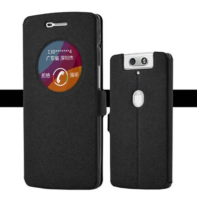 black Чехол с открытым окном для телефонов OPPO N3 N5207 N5209 задняя крышка OPPON3 5," чехол из искусственной кожи с защелкой для OPPO N3 N 3 Корпус Корпуса - Цвет: black