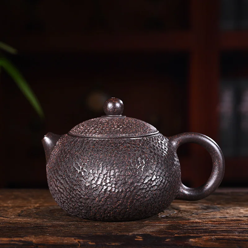 purple clay pot genuine hand-made raw ore black cinnamon mud Black Diamond imitation Tiexishi Kungfu Teapot Tea Set | Дом и сад