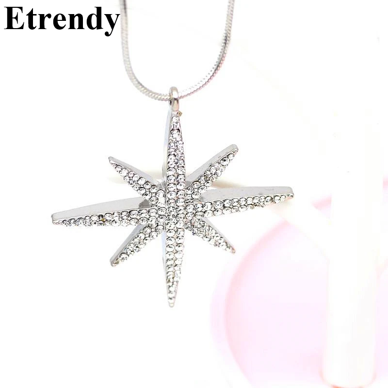 

Classic Full Rhinestone Star Pendant Long Necklace Women Super Shining Necklaces&Pendants Fashion Jewelry Cute Gifts Bijoux