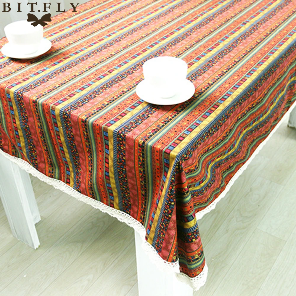 Bitfly National Wind Bohemia Cotton Linen Rectangular Square
