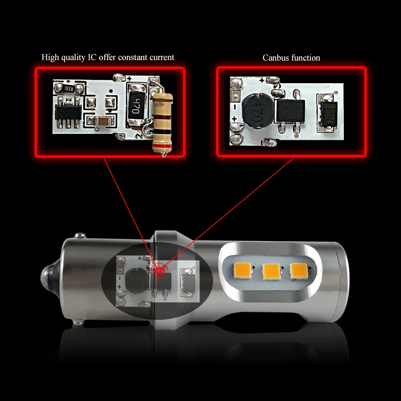 CNSUNNYLIGHT Car Tail Light 1156 LED Canbus BA15S P21W BAU15S PY21W S25 3030 9SMD Auto Brake Reverse Lamp DRL Rear Parking Bulbs (6)