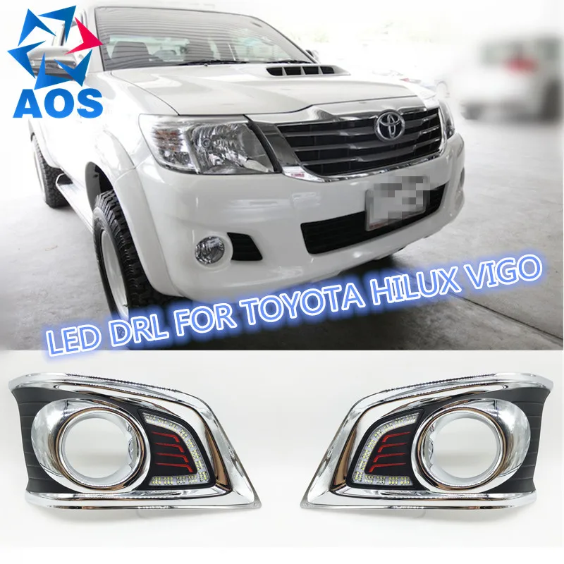 2PCs/set Super Bright LED DRL waterproof Daylight Daytime Running lights For Toyota Hilux VIGO CHAMP 2012 2013 2014