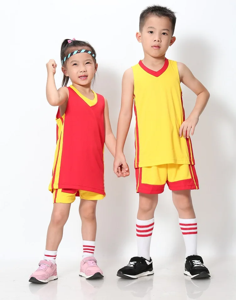 Новые детские баскетбольные майки, костюмы баскетбольные, для мальчиков и девочек, детский сад, дышащие тренировочные, Детские майки YIGUAN QT