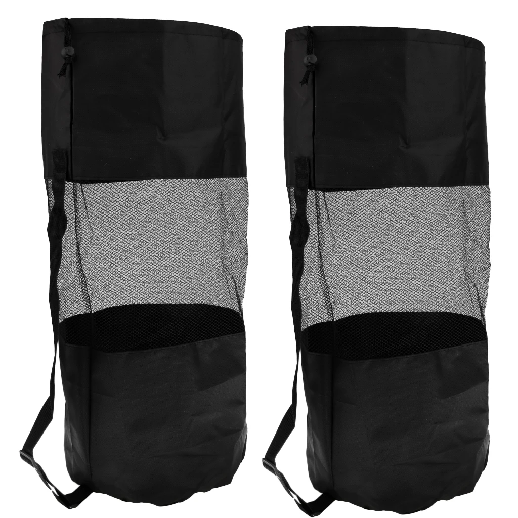 2Pcs Lightweight Scuba Dive Gear Diving Snorkelling Camp Canoe Kayak Bag Mesh Sling Travel Bag Large Black Mesh Drawsting Bag