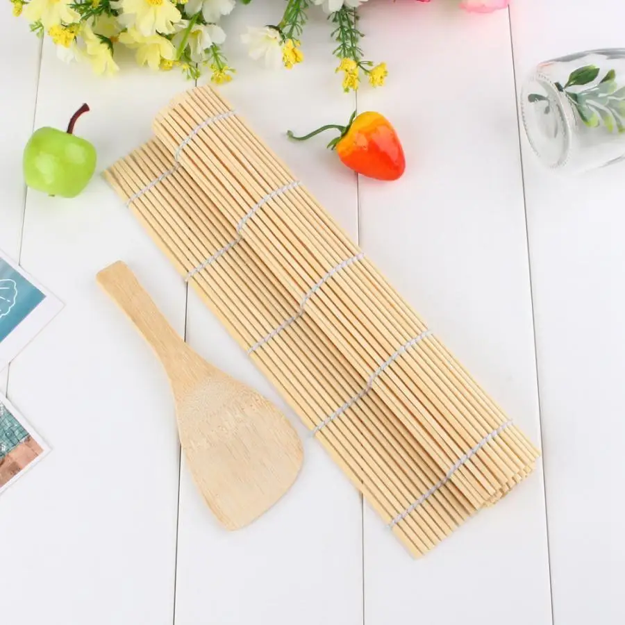 Японский Суши мейкер инструменты Bento ланч бокс DIY Суши Прокатки Производитель ролик Бамбуковый материал коврик производитель и риса весло набор