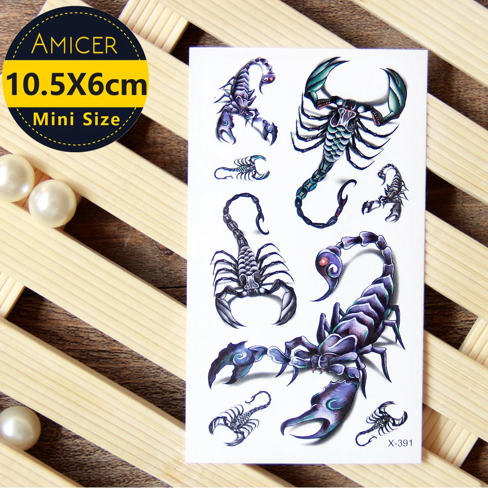 Best Seller Fake Tattoo Temporary-Tattoo-Sticker Scorpions Water-Transfer 3D for Men 87ZKrBOj