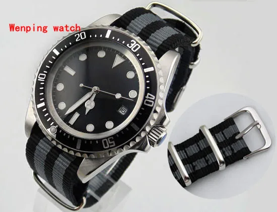 

Fashion hot sale men automatic watch 1418 40mm polished stainless steel Case SEA black dial scratch proof mineral glass