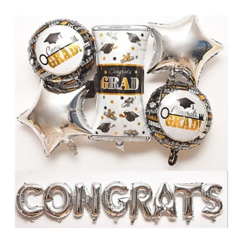 

2019 graduation season CONGRATS balloon five-pointed star balloon graduation aluminum film balloon party decoration supplies