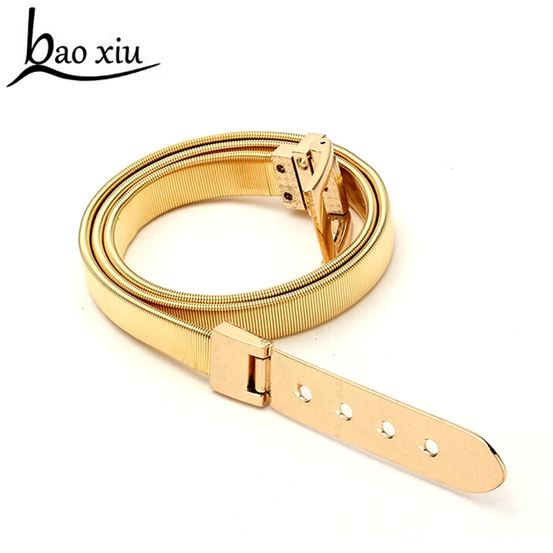 2018 Luxury elastic belts New Brand vintage metal chain metal Pin Buckle cool strap female Belt ...